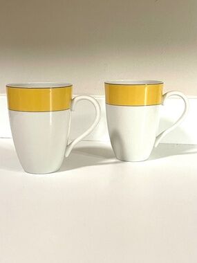 LENOX Kate Spade Rutherford Circle Yellow Mug Set (2)